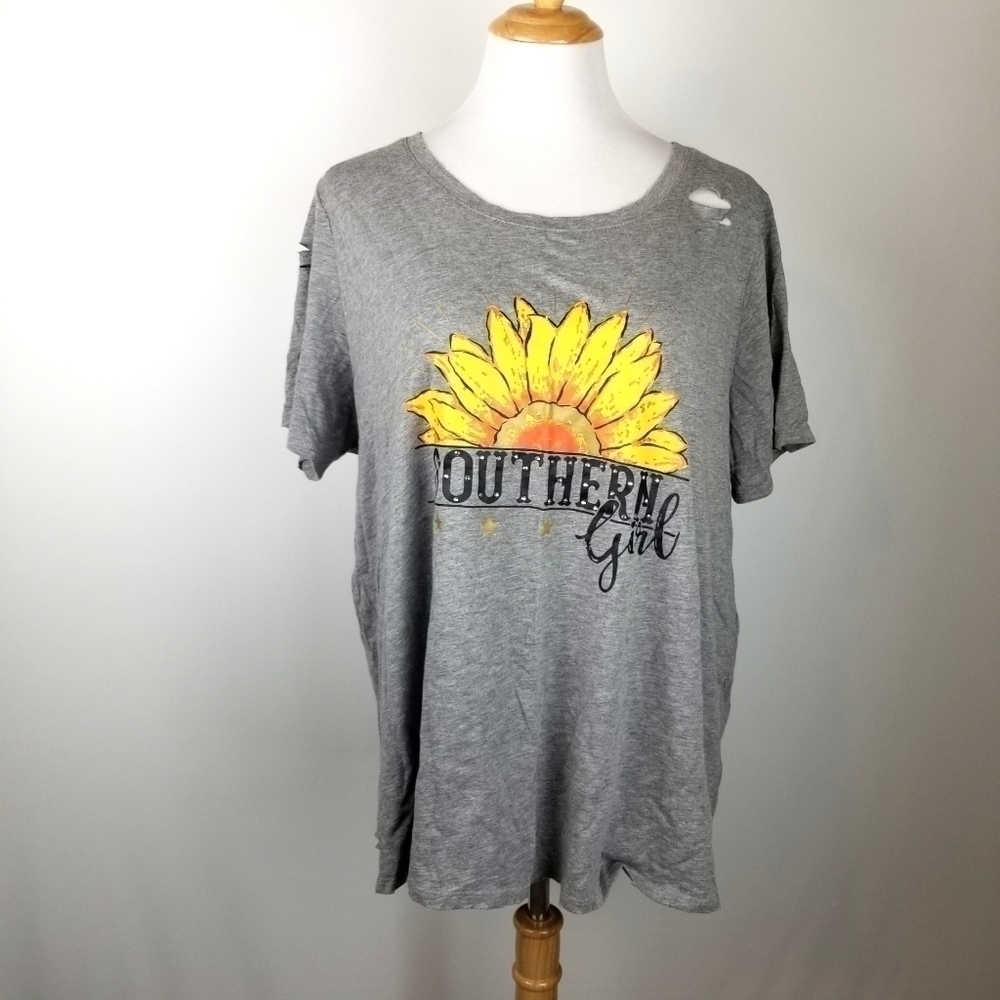 Sourhern Gal Sunflower Shirt, sz 18/20 oversized